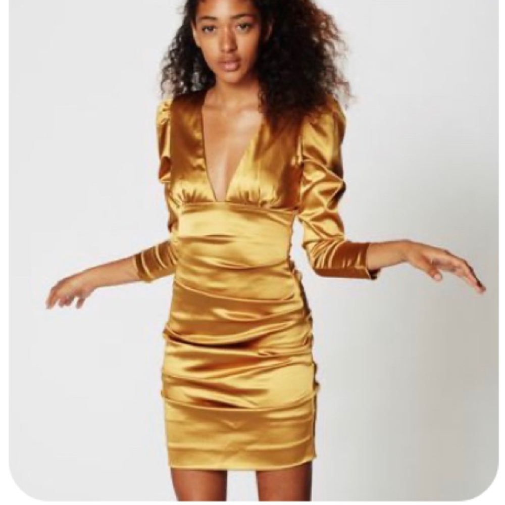 Ricci Stretch Satin Mini Dress (black)